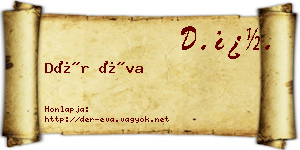Dér Éva névjegykártya