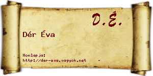 Dér Éva névjegykártya